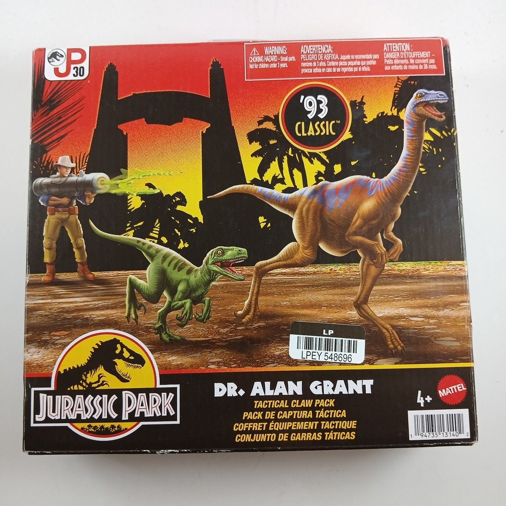 Jurassic Park 30th Anniversary '93 Classic Dr. Alan Grant Tactical Claw Pack NIB